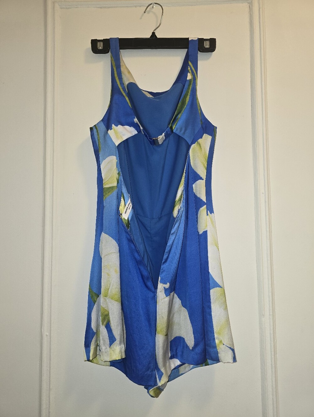 Amanda Uprichard x Revolve Francie Mini Romper in Blue Floral Mallorca - Sz Sml - Picture 12 of 15